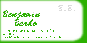 benjamin barko business card